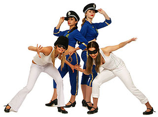 group dancers white background